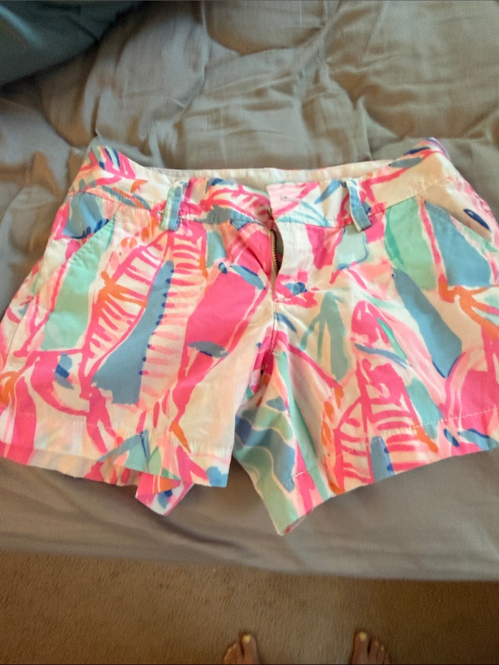Vibrant Multi-Color Women's Shorts - Pink, Blue & Mint Print